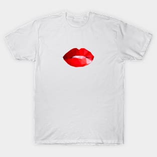 MINIMALIST LOW POLY RED LIPS T-Shirt